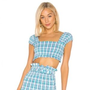NEW NICHOLAS REVOLVE SMOCKED CROP TOP